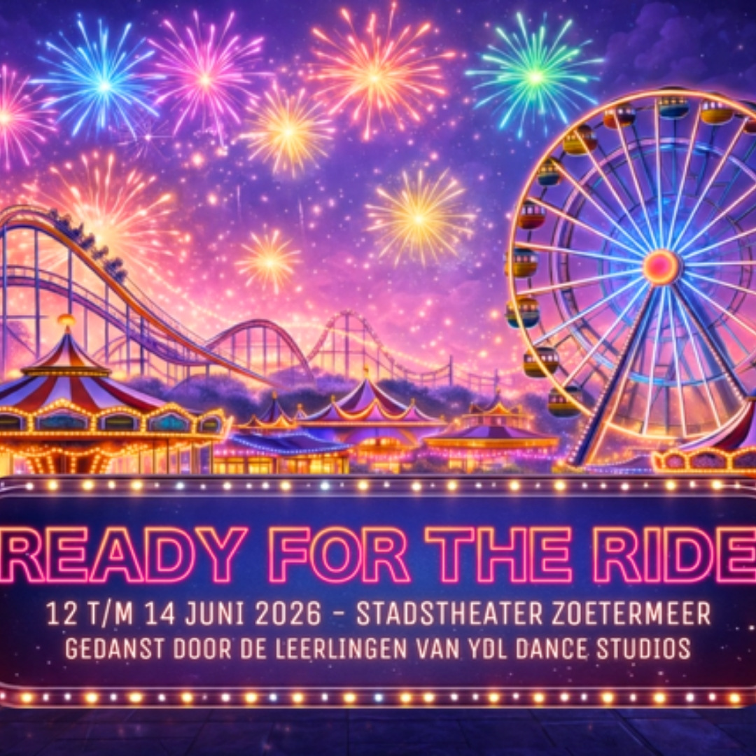 Plaatje van een kleurrijke kermis.