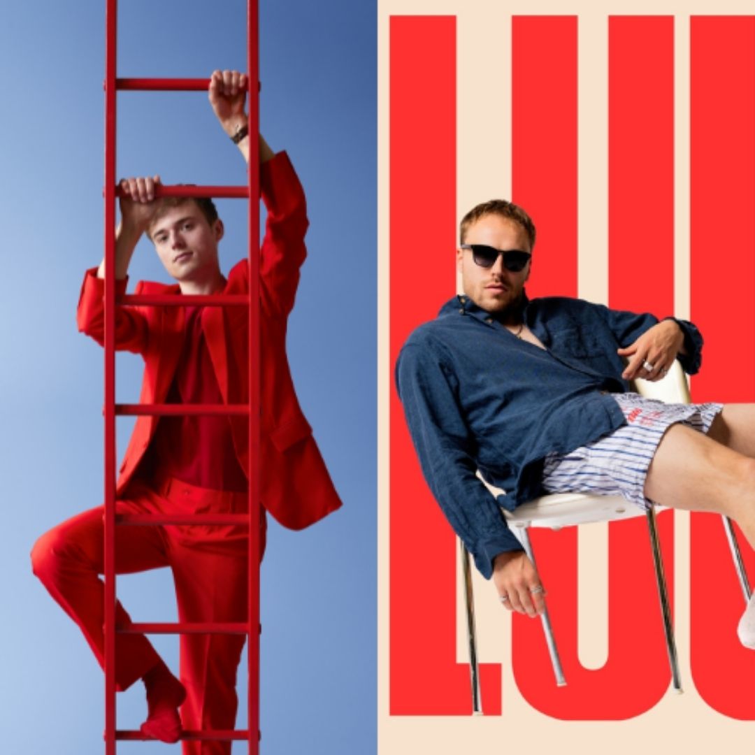 In Cabaretcombi staan Luuk Weggemans en Luuk Ransijn speels tegenover elkaar in rood decor.